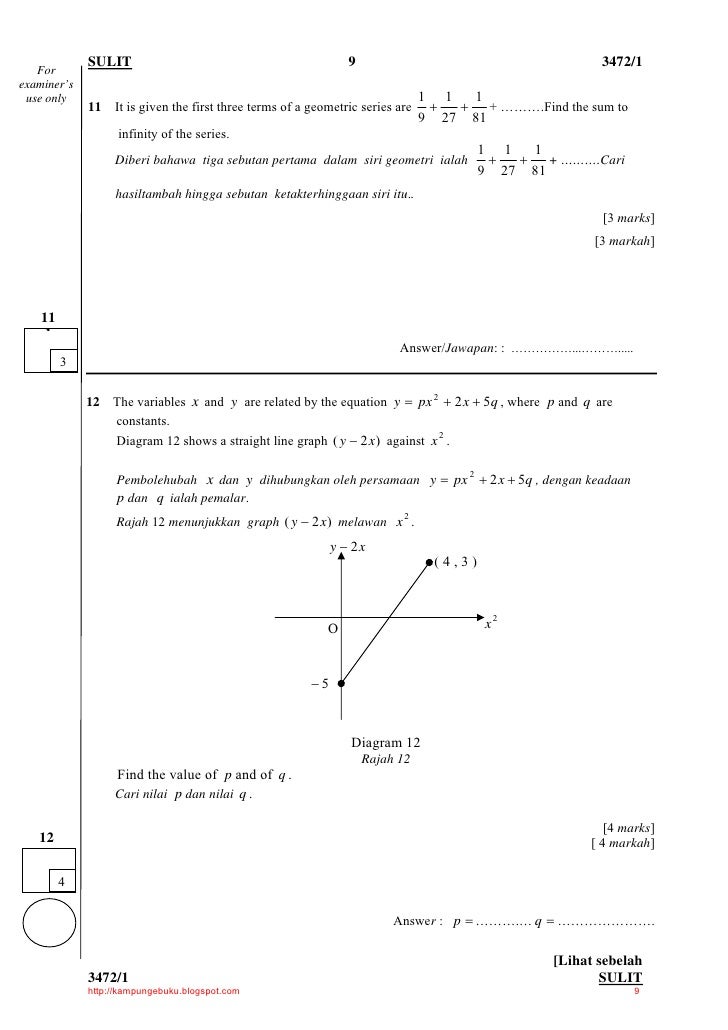 Koleksi soalan addmath kertas1