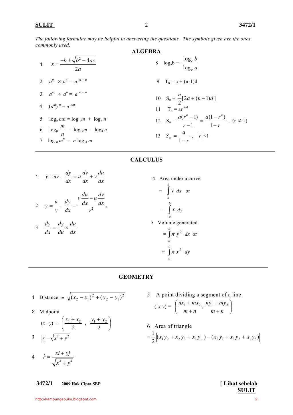 Koleksi soalan addmath kertas1