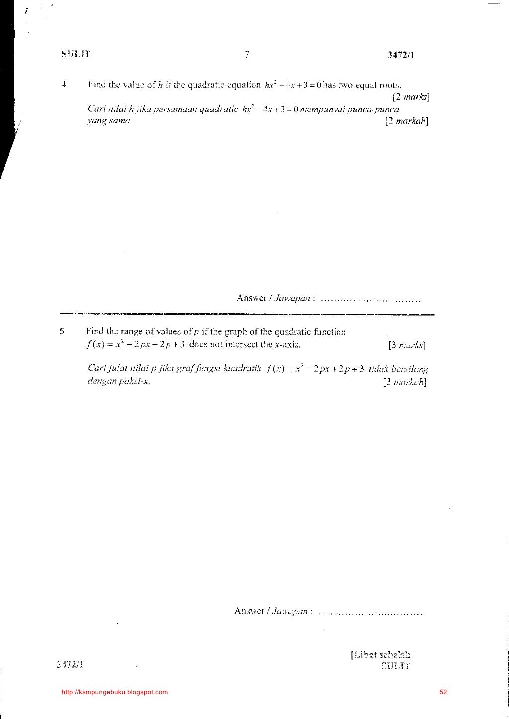 Koleksi soalan addmath kertas1