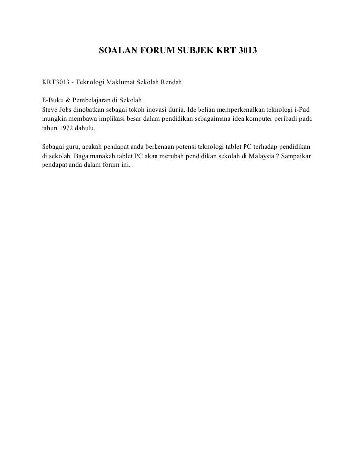 Koleksi Soalan Forum SEM 2