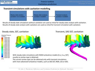 Efficiency and cavitation prediction for hydraulic machines | PDF