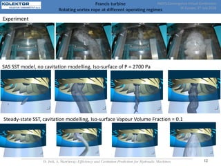 Efficiency and cavitation prediction for hydraulic machines | PDF