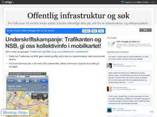 En historie om ruteinformasjon på mobiler i Norge Slide 11