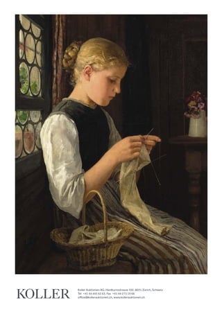 Koller Auktionen AG, Hardturmstrasse 102, 8031 Zürich, Schweiz
Tel +41 44 445 63 63, Fax +41 44 273 19 66 
office@kollerauktionen.ch, www.kollerauktionen.ch
 