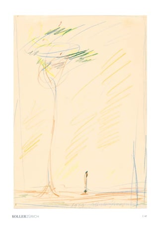 3533*
JOAN MIRÓ
(Montroig b. Barcelona 1893–1983 Palma
de Mallorca)
Tête I. 3. Dezember 1972.
Tusche, Wachsstift und Pastell auf Papier.
Unten rechts signiert: Miró. Verso betitelt,
datiert und nummeriert.
60 × 78,5 cm.
Provenienz:
- Nachlass des Künstlers.
- Galerie Lelong, Paris.
- Rosenbaum Contemporary, Florida.
- Schweizer Privatsammlung.
Ausstellung:
| 47
 