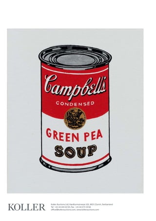 Koller Auctions Ltd, Hardturmstrasse 102, 8031 Zurich, Switzerland
Tel +41 44 445 63 63, Fax +41 44 273 19 66 
office@kollerauctions.com, www.kollerauctions.com
 