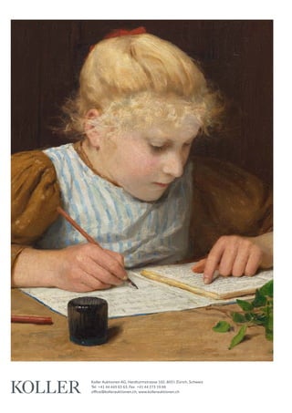 Koller Auktionen AG, Hardturmstrasse 102, 8031 Zürich, Schweiz
Tel +41 44 445 63 63, Fax +41 44 273 19 66 
office@kollerauktionen.ch, www.kollerauktionen.ch
 