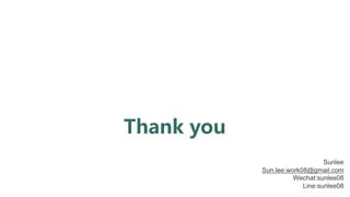 Thank you
Sunlee
Sun.lee.work08@gmail.com
Wechat:sunlee08
Line:sunlee08
 