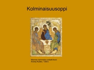 Kolminaisuusoppi




 Mamren tammiston enkelit-ikoni
 Andrej Rublev, 1300-l.
 