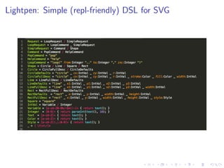 Lightpen: Simple (repl-friendly) DSL for SVG
 