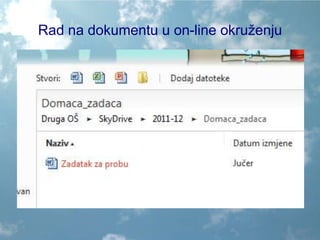 Rad na dokumentu u on-line okruženju 