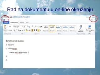 Rad na dokumentu u on-line okruženju 