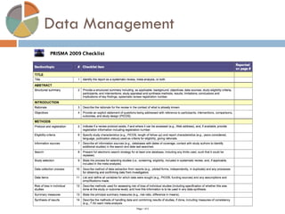 Data Management  