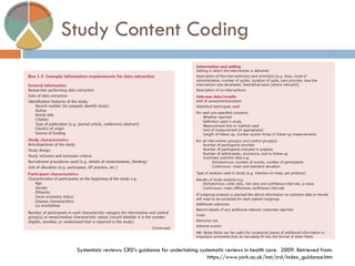 Study Content Coding 
Systemtaic reviews: CRD’s guidance for undertaking systematic reviews in health care. 2009. Retrieved from: https://www.york.ac.uk/inst/crd/index_guidance.htm  