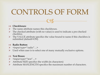 HTML Form | PPTX | Web Design and HTML | Internet