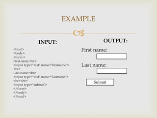 HTML Form | PPTX | Web Design and HTML | Internet