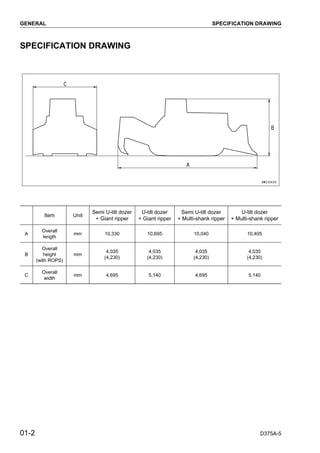 Komatsu d375 a 5 dozer bulldozer service repair manual (sn 18052 and up ...
