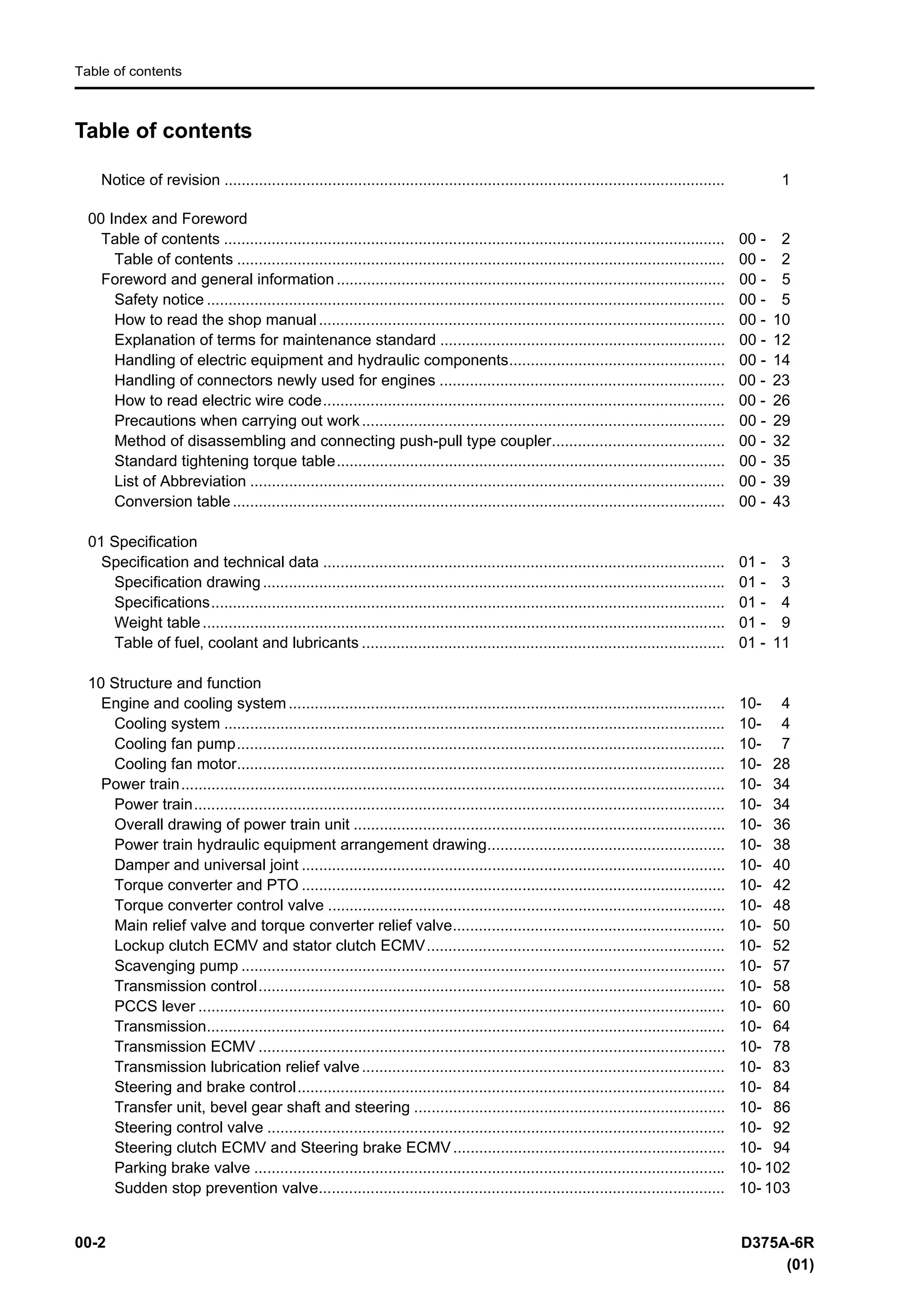 Komatsu d375 a 6r dozer bulldozer service repair manual sn 65001 and up ...