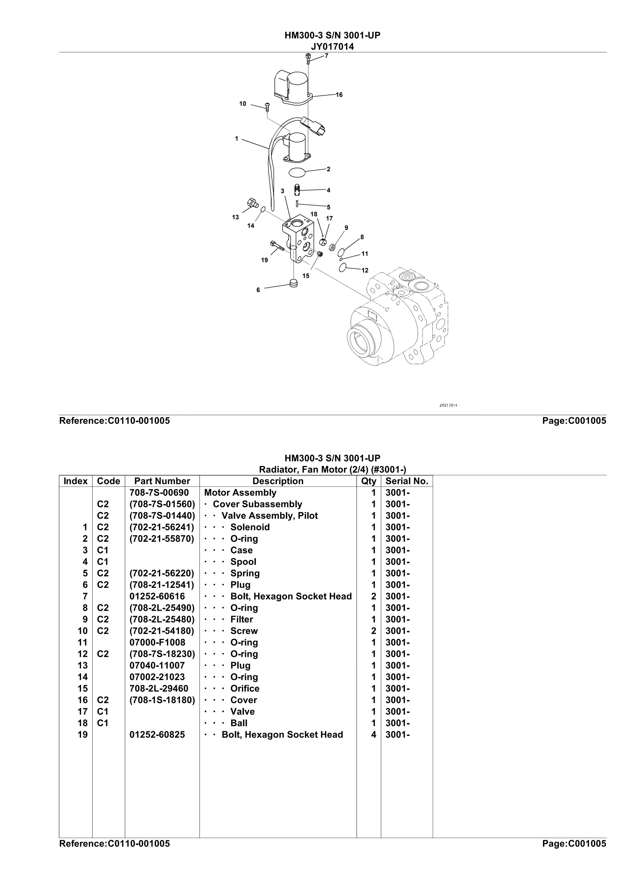 Komatsu HM3003 Articulated Dump Truck Parts Catalogue Manual SN 3001