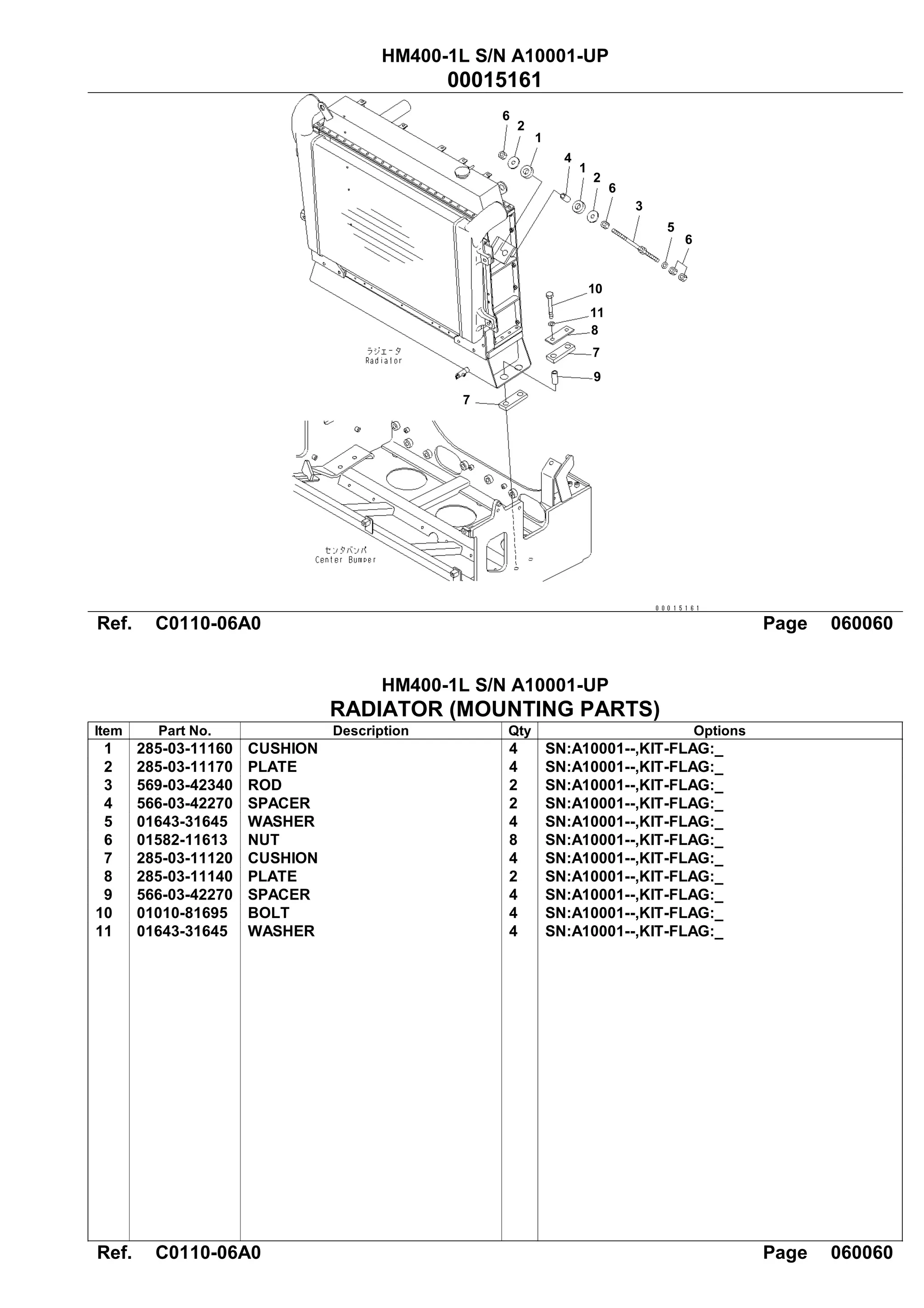 Komatsu hm400 1 l articulated dump truck parts catalogue manual sn