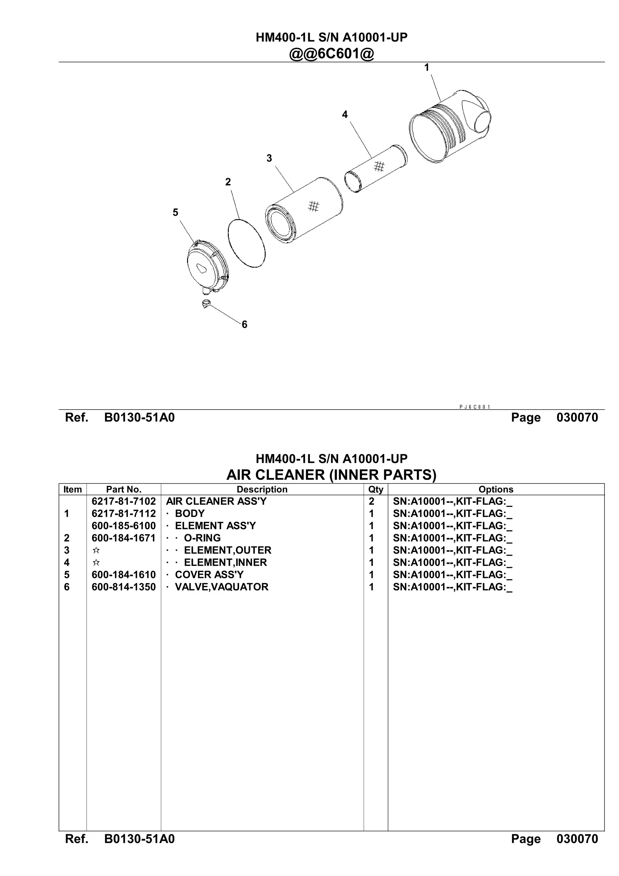 Komatsu hm400 1 l articulated dump truck parts catalogue manual sn