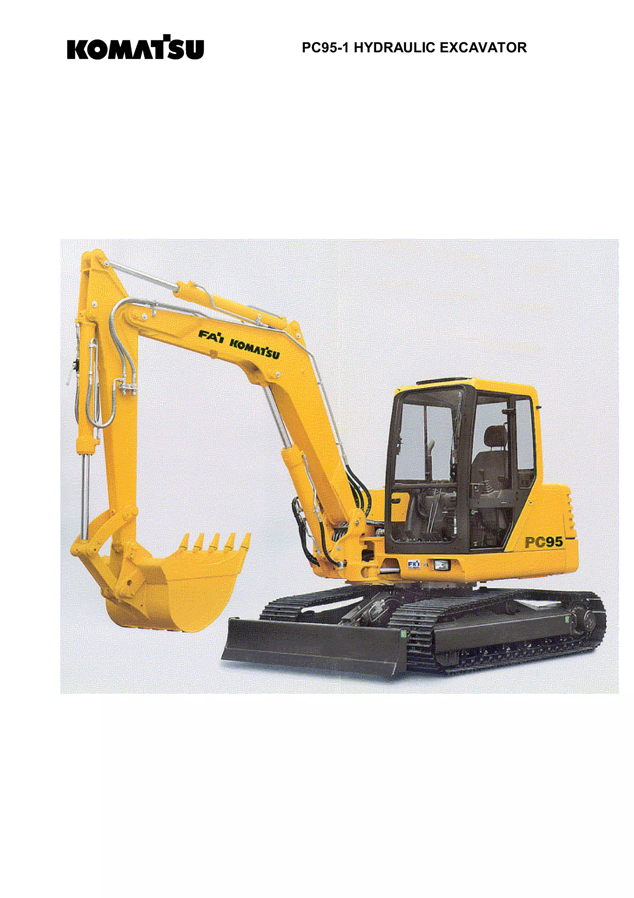 Komatsu pc95 1 crawler excavator parts catalogue manual (sn 5005145 and ...