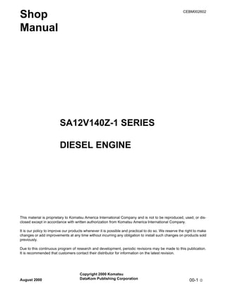John Deere Series 400 , 6466 Diesel Engines Service Repair Manual