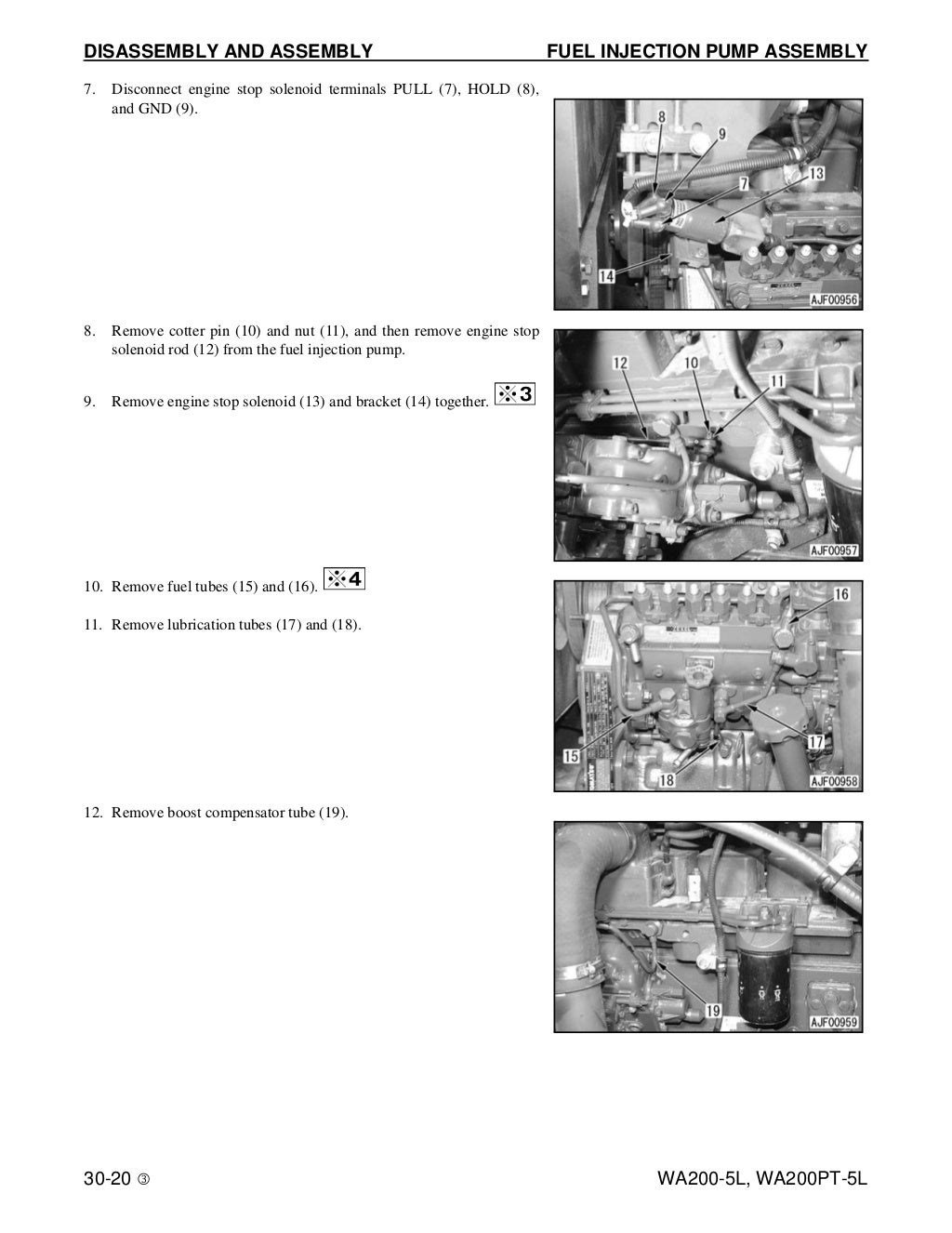 Komatsu wa200 5 l wheel loader service repair manual sna82001 and up