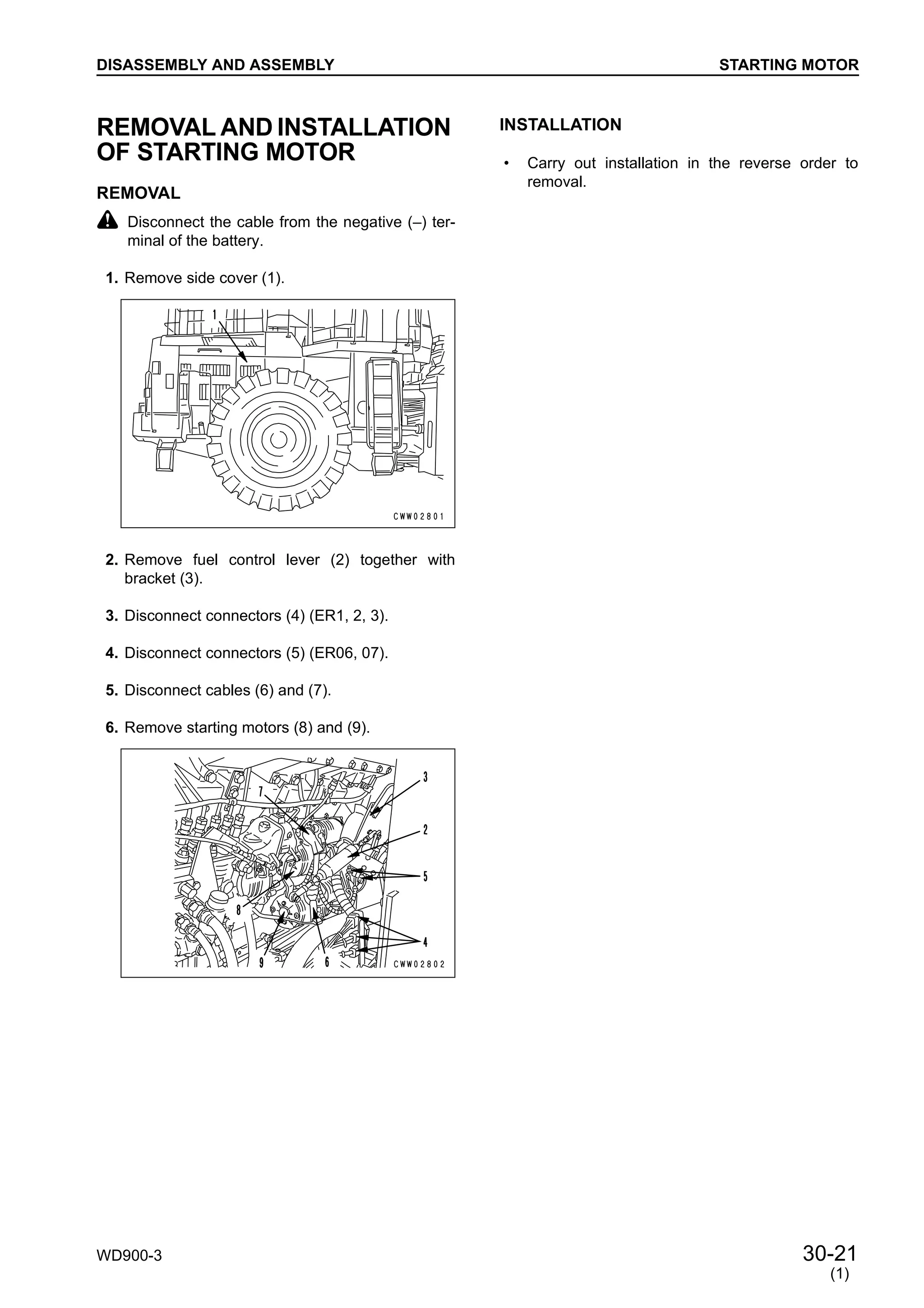 Komatsu wd900 3 wheel dozer service repair manual (sn 50001 and up)