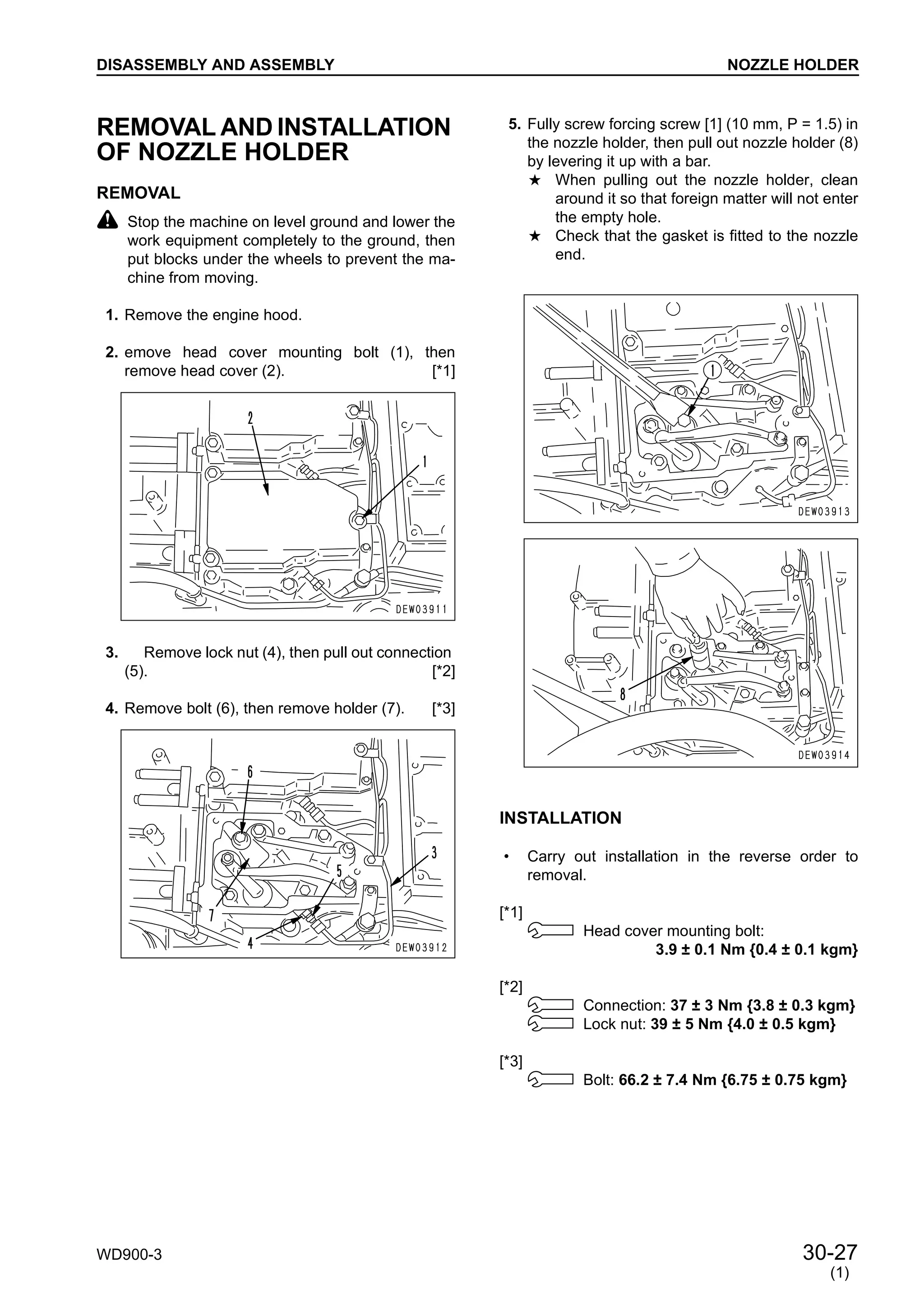 Komatsu wd900 3 wheel dozer service repair manual (sn 50001 and up)