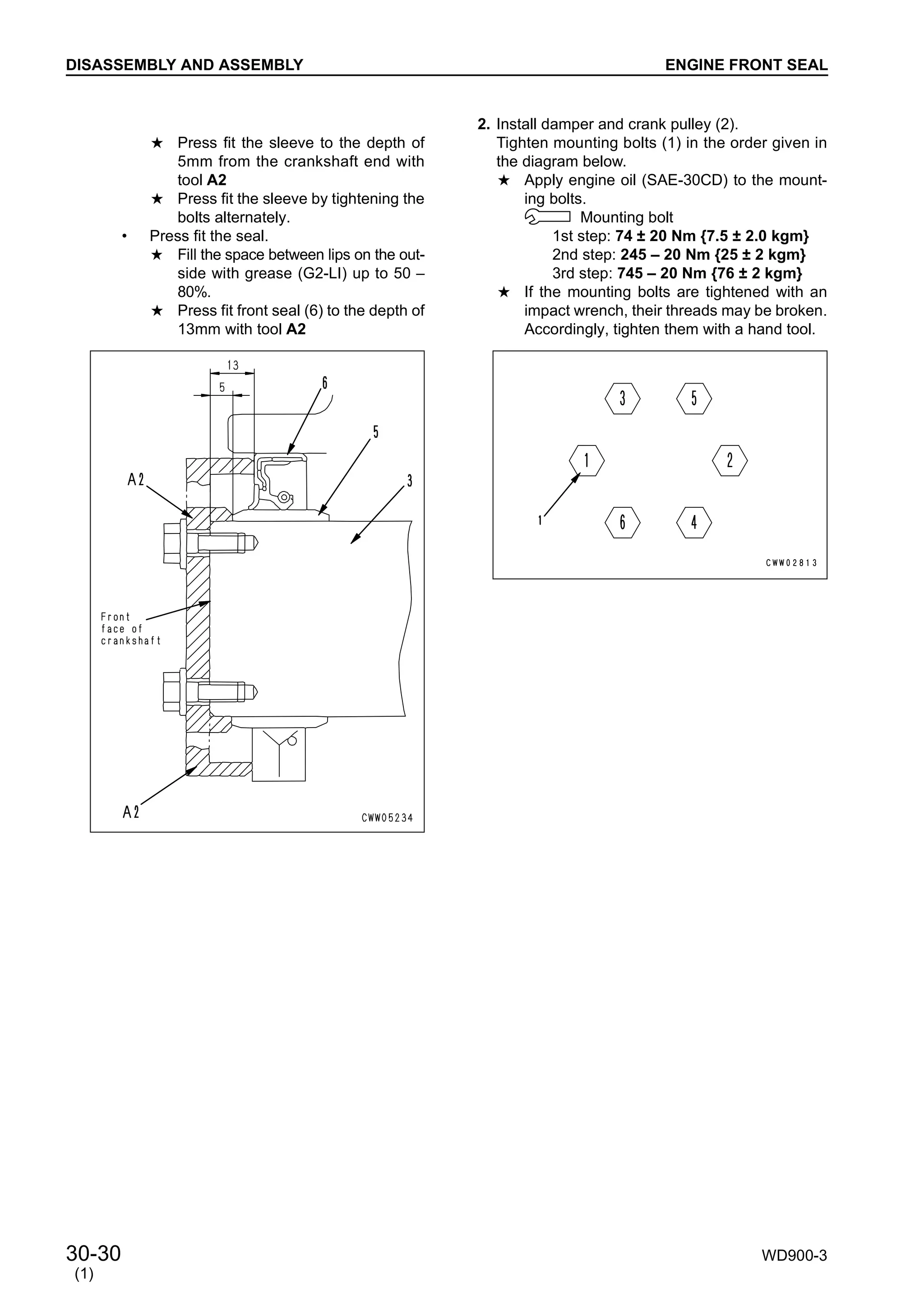 Komatsu wd900 3 wheel dozer service repair manual (sn 50001 and up)