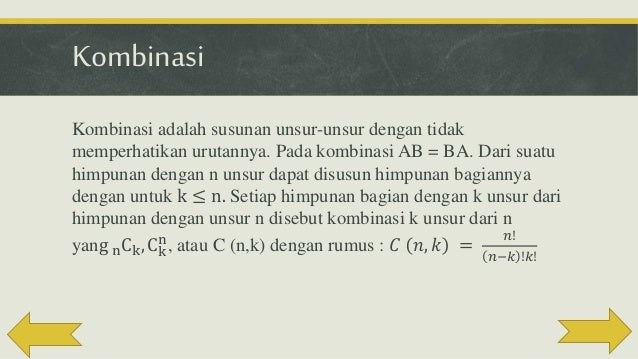 Kombinasi Permutasi Dan Peluang Kombinasi Permutasi Dan Peluang
