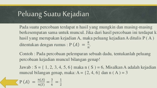 Rumus Peluang Suatu Kejadian Matematika Dasar