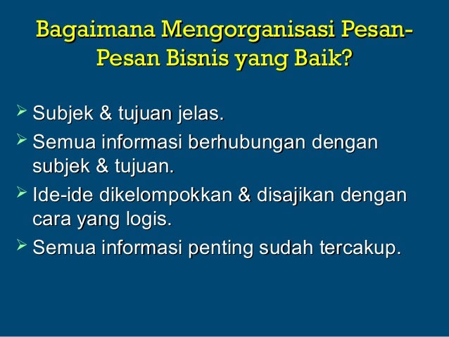 Kombis Pengorganisasian Revisi Pesan Pesan Bisnis Pert 5