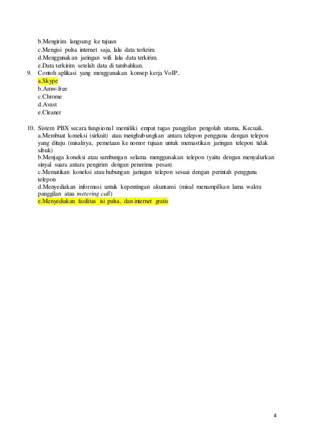 Contoh Soal Pilihan Ganda Tentang Voip Berbagi Contoh Soal