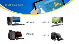 KOMUNIKASI DATA
192.168.1.1
172.16.1.1
10.10.1.1
11.10.1.1
 