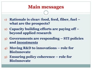Prospects for bioresources innovations development in eastern Africa