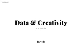 Data & Creativity
22. SEPTEMBER 2016
KOMFO SUMMIT
 
