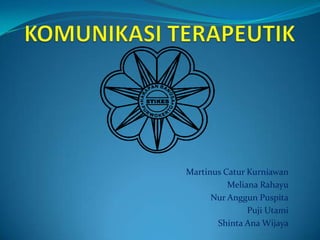 Martinus Catur Kurniawan
Meliana Rahayu
Nur Anggun Puspita
Puji Utami
Shinta Ana Wijaya

 
