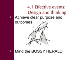 Organizing effective events and conversations 