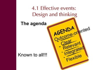 Organizing effective events and conversations 