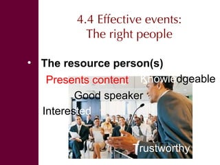 Organizing effective events and conversations 