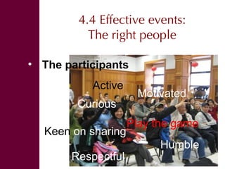 Organizing effective events and conversations 