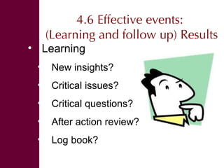 Organizing effective events and conversations 