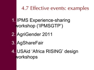 Organizing effective events and conversations 