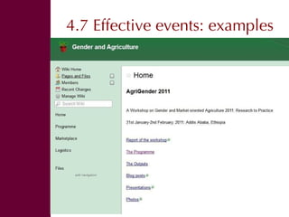 Organizing effective events and conversations 
