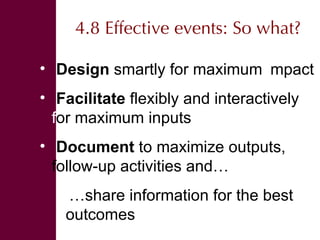 Organizing effective events and conversations 