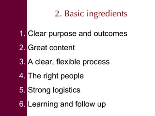 Organizing effective events and conversations 