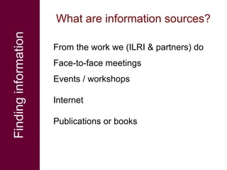 Finding and managing livestock research information 