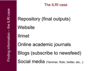 Finding and managing livestock research information 